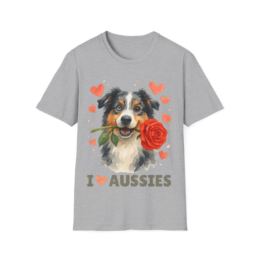 I Love Aussies Watercolor T-Shirt — Warm & Cute Australian Dog Tee