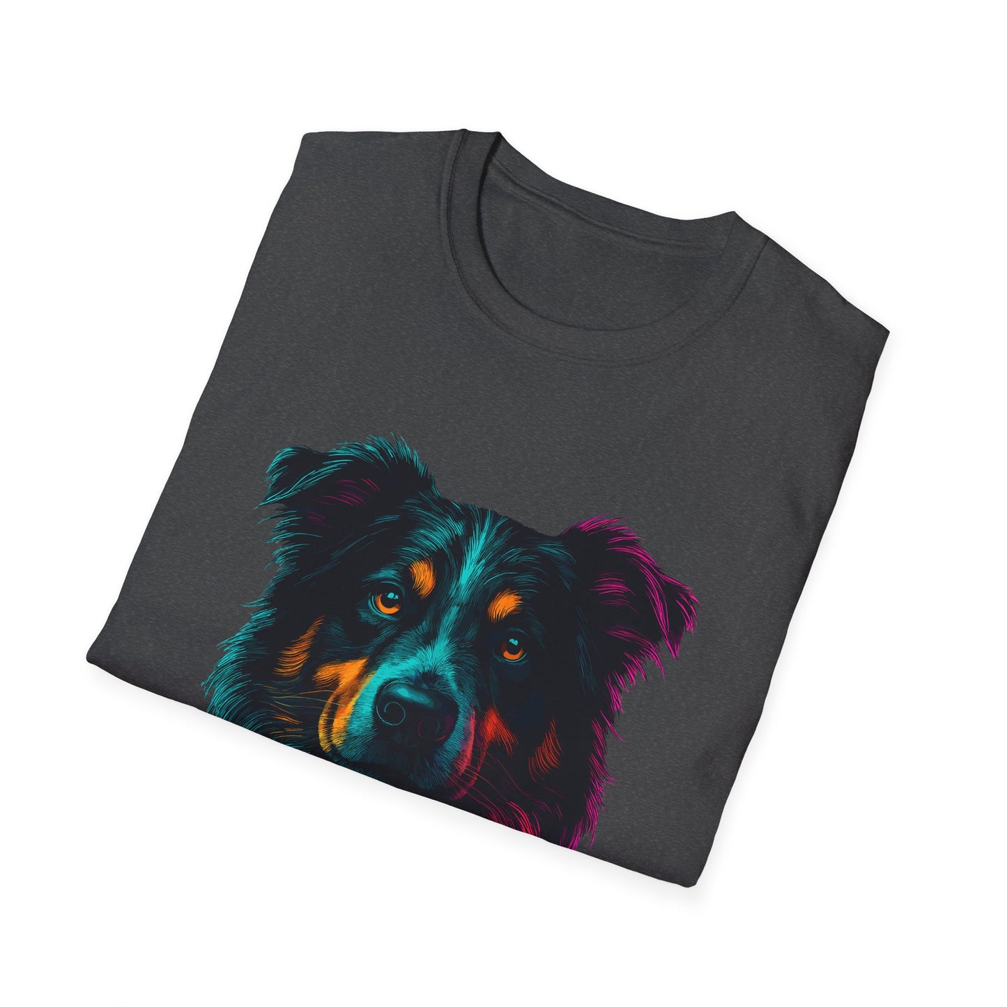 Aussie Mom Unisex T-Shirt - Vibrant Australian Shepherd Design