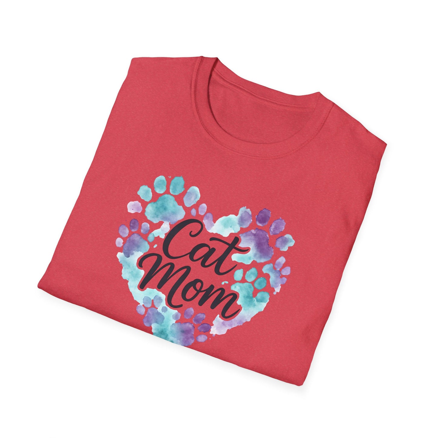 Watercolor Cat Mom Heart T-Shirt