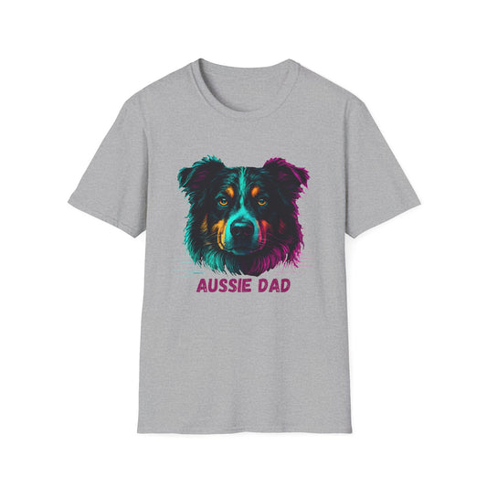 Aussie Dad Shepherd Vibrant Colors Unisex T-Shirt