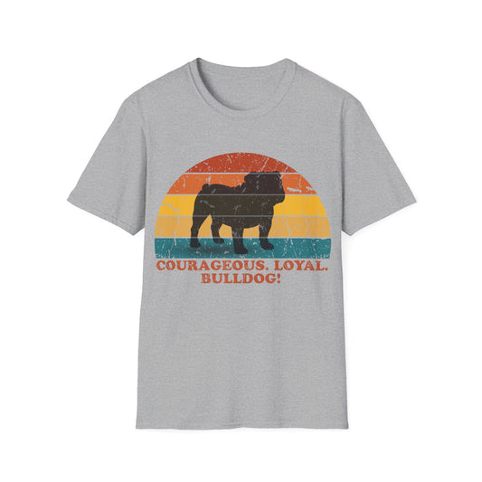 Retro Sunset Bulldog Unisex T-Shirt