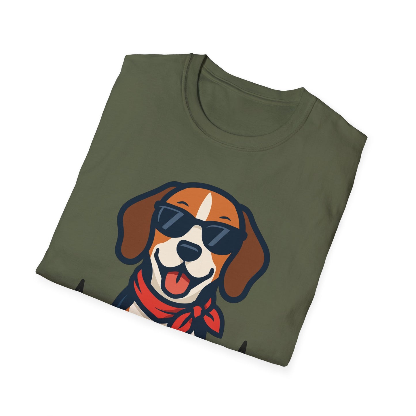 Beagle With Heartbeat And Cool Sunglasses Dog Unisex T-Shirt