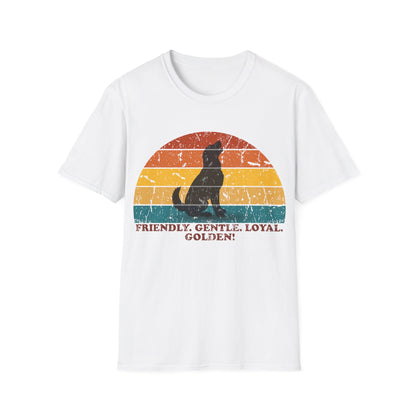 Retro Sunset Golden Retriever Unisex T-Shirt