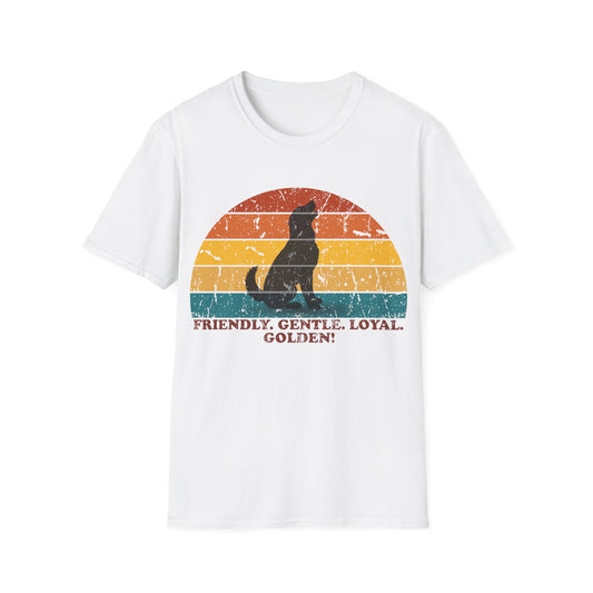 Retro Sunset Golden Retriever Unisex T-Shirt