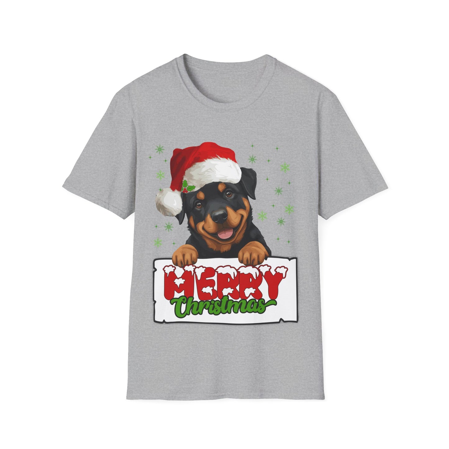 Christmas Rottweiler in Santa Hat Unisex T-Shirt