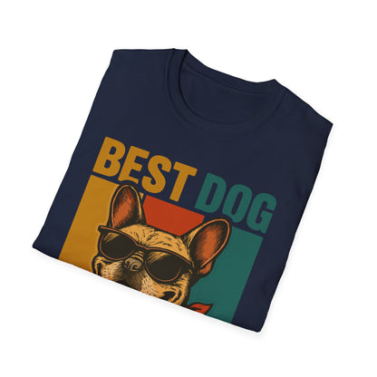 Best Dog Dad Ever French Bulldog With Retro Colors Unisex T-Shirt