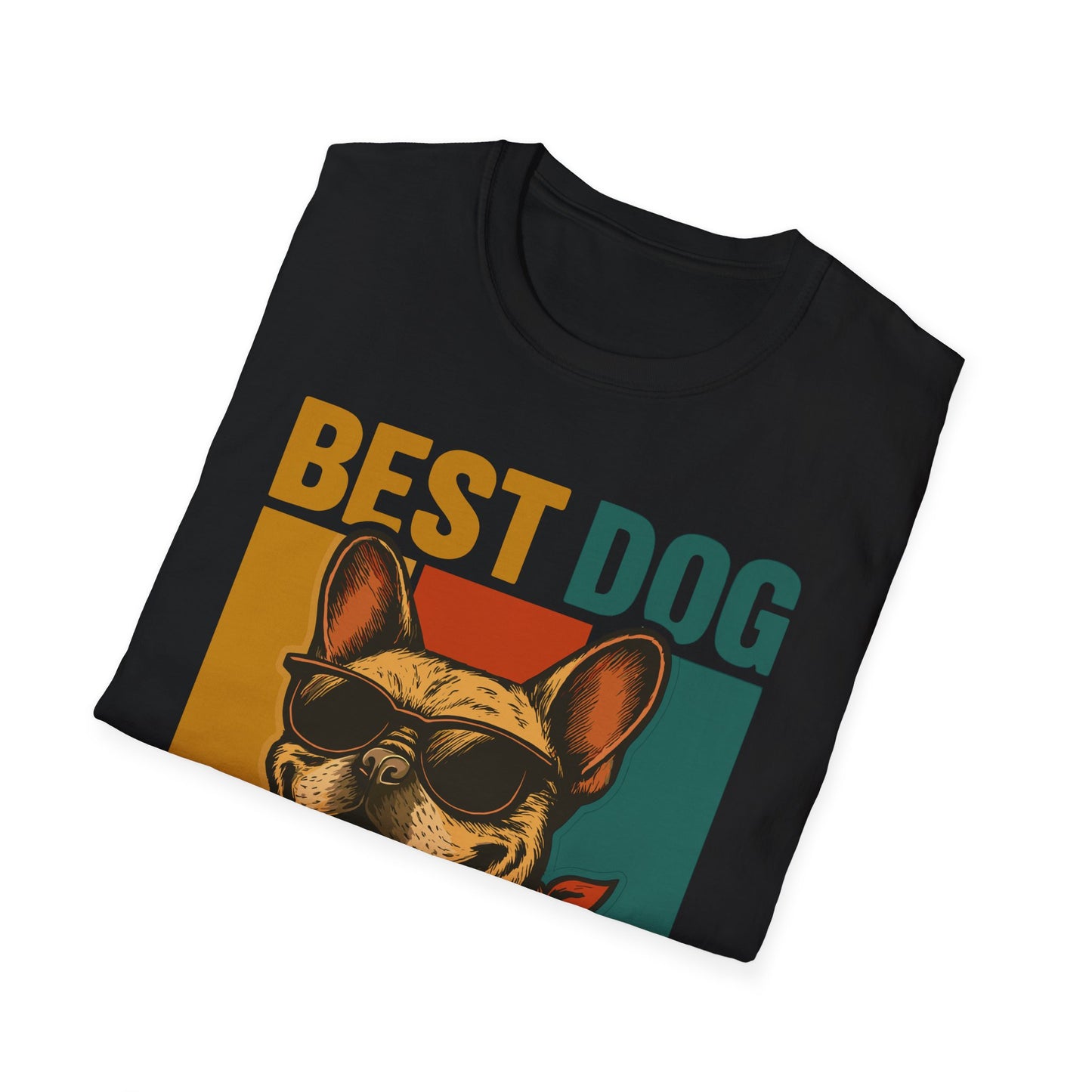 Best Dog Dad Ever French Bulldog With Retro Colors Unisex T-Shirt
