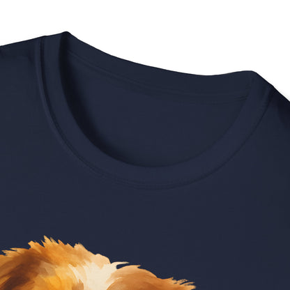 Aussie Mom Red Merle Watercolor Australian Shepherd Design Unisex T-Shirt