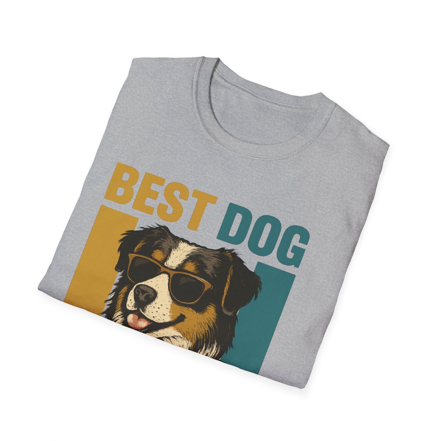 Australian Shepherd Best Dog Dad Ever With Retro Colors Unisex T-Shirt