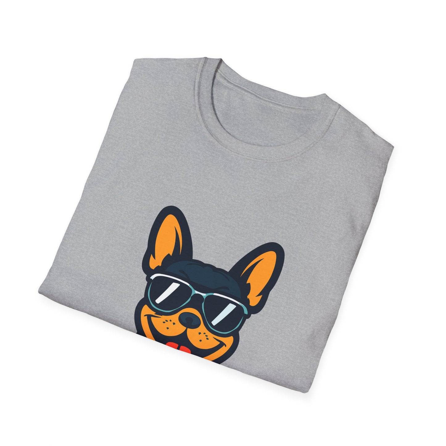 French Bulldog With Heartbeat And Cool Sunglasses Dog Unisex T-Shirt