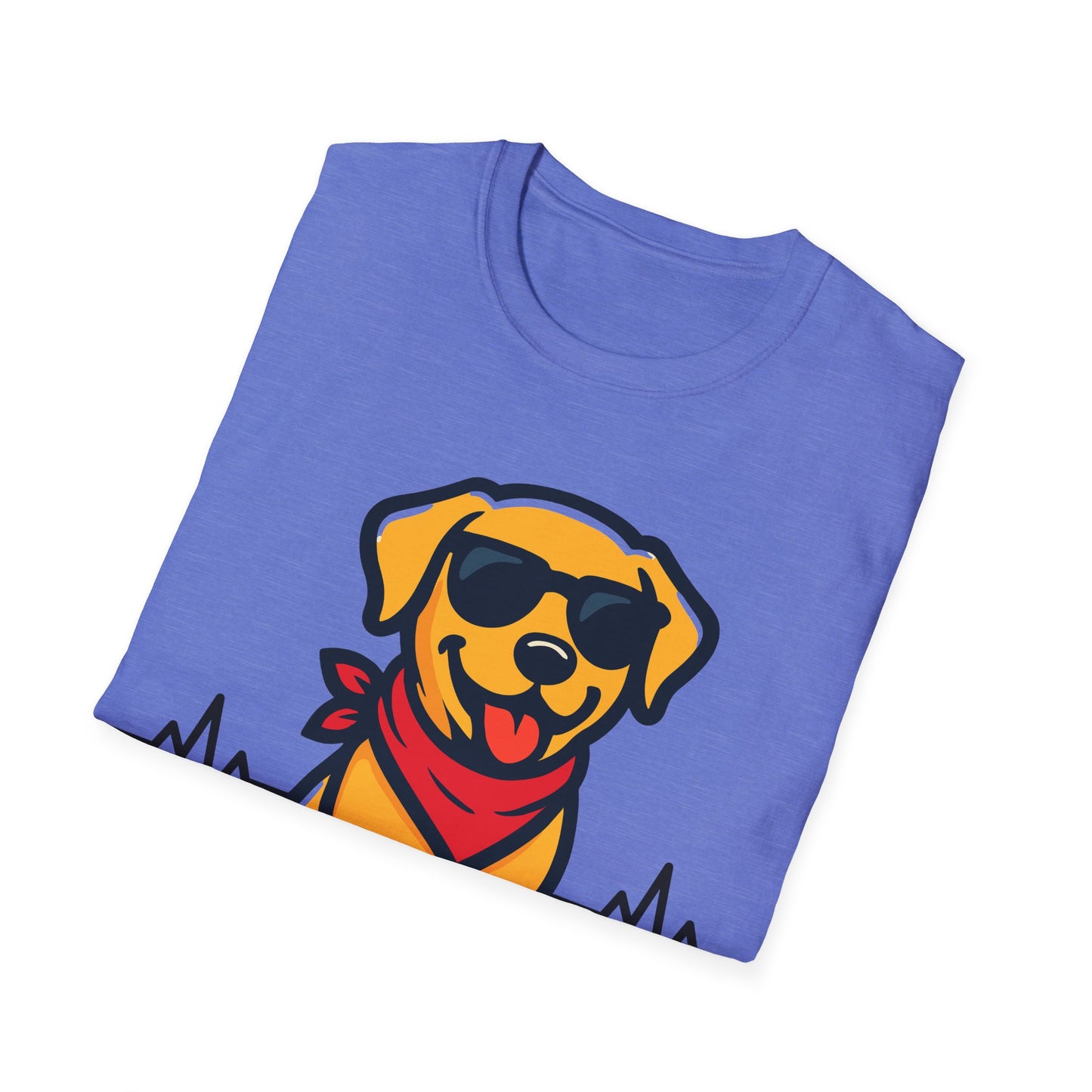 Labrador Retriever With Heartbeat And Cool Sunglasses Dog Unisex T-Shirt