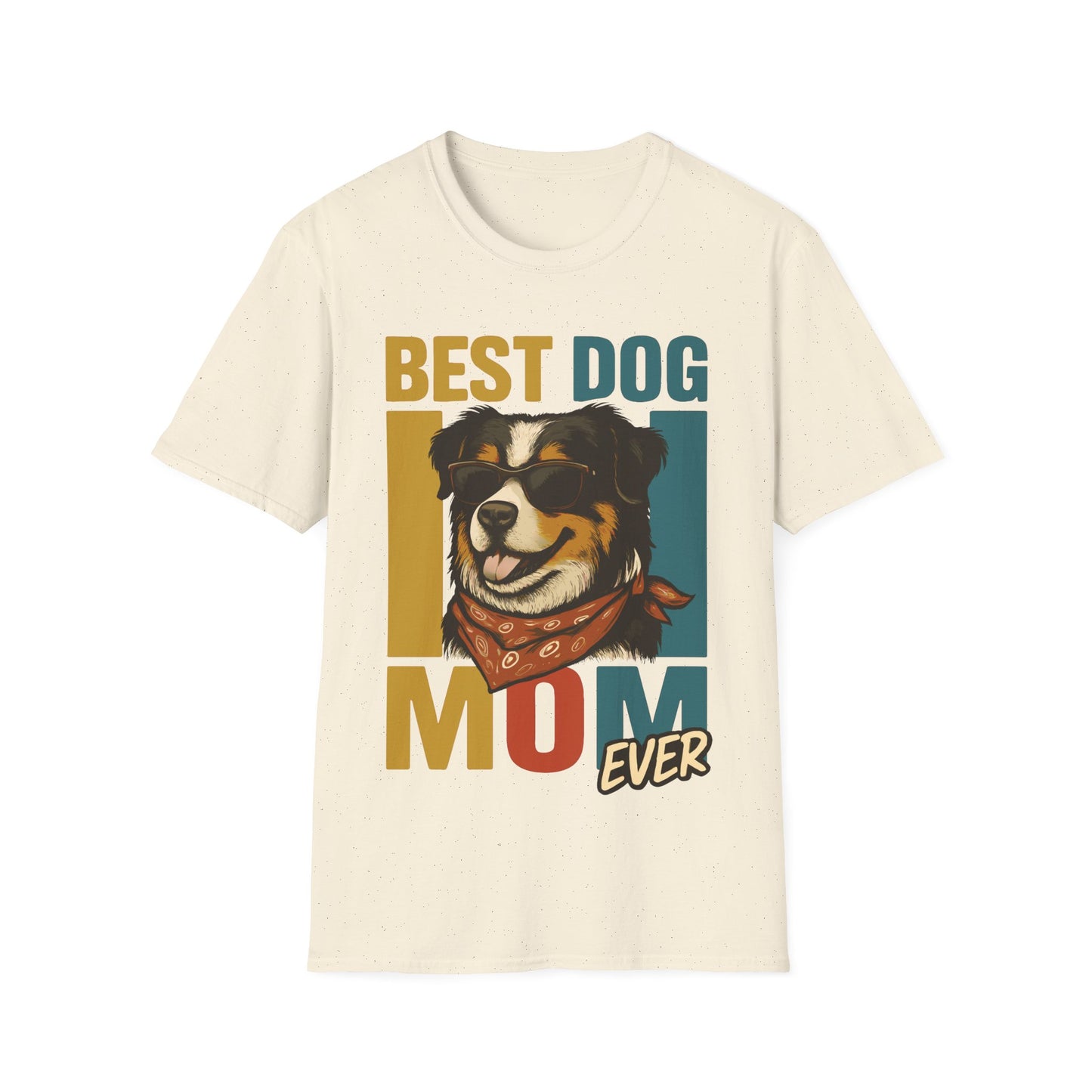 Australian Shepherd Best Dog Mom Ever With Retro Colors Unisex T-Shirt