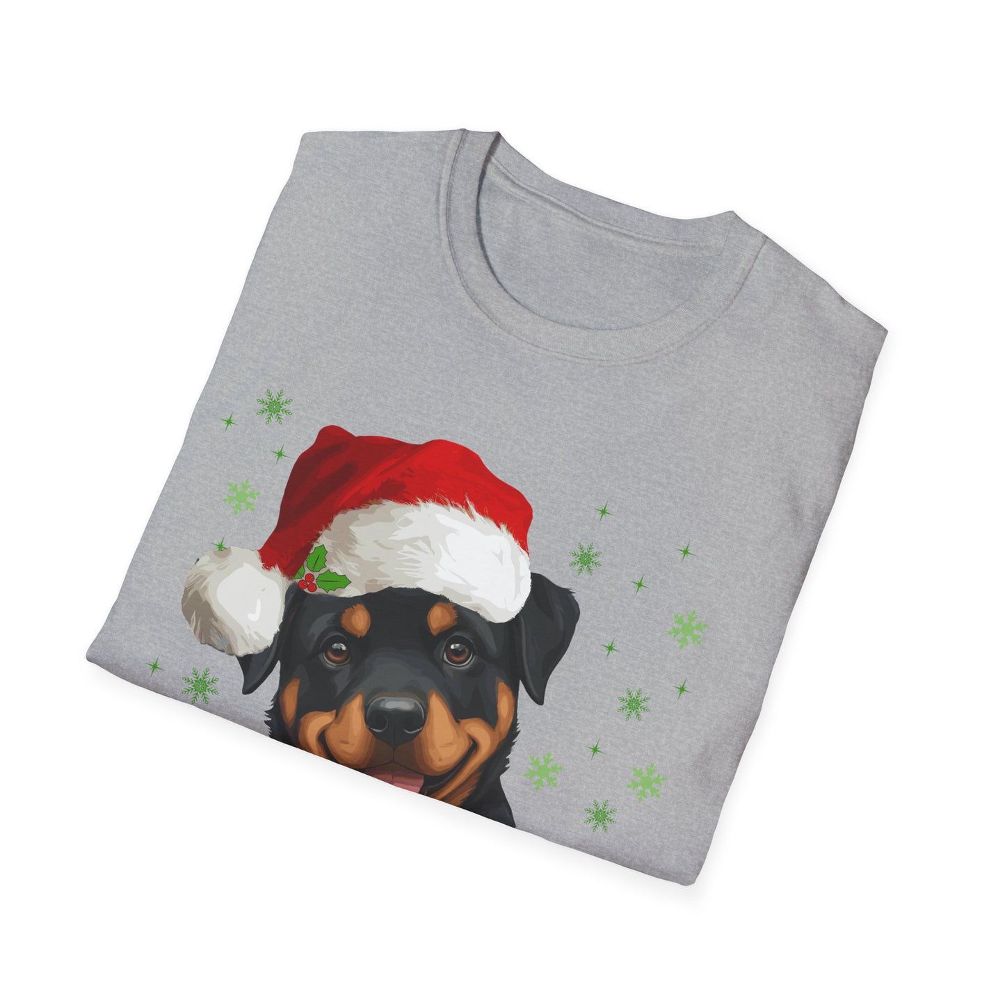 Christmas Rottweiler in Santa Hat Unisex T-Shirt