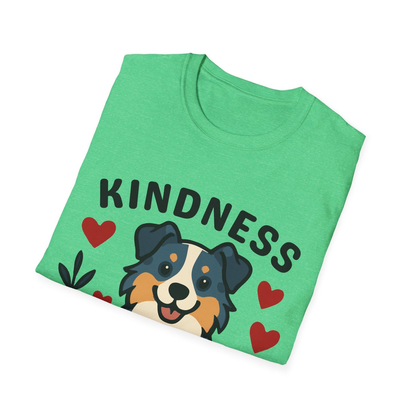 Kindness Matters Australian Shepherd Unisex T-Shirt — Cute Cartoon Dog Tee