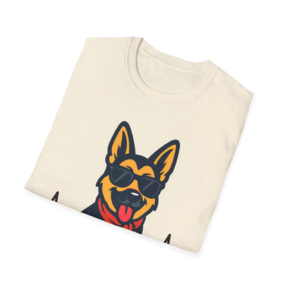 German Shepherd With Heartbeat And Cool Sunglasses Dog Unisex T-Shirt