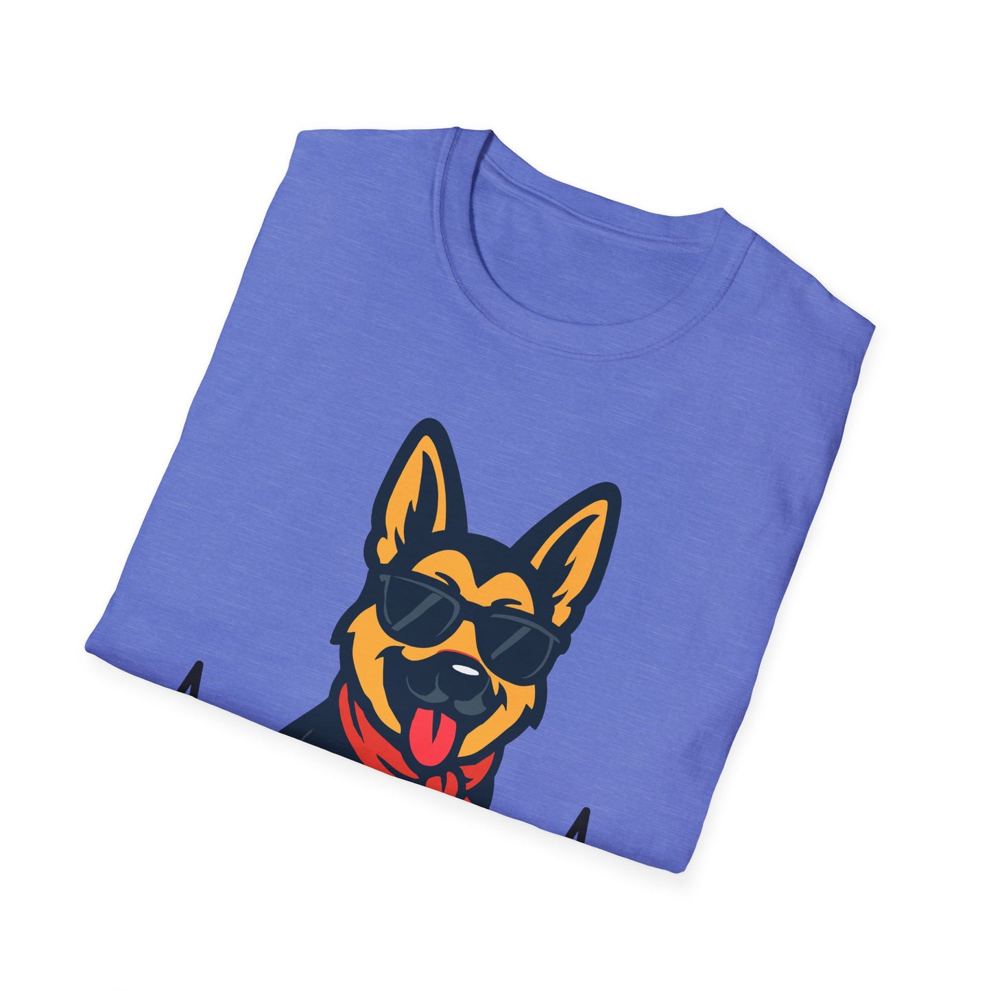 German Shepherd With Heartbeat And Cool Sunglasses Dog Unisex T-Shirt