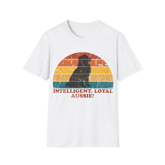 Retro Sunset Australian Shepherd Unisex T-Shirt