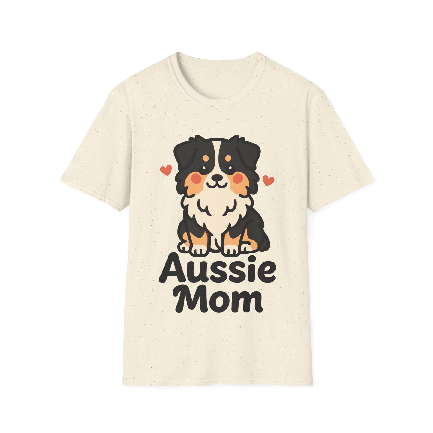 Aussie Mom Cartoon Australian Shepherd Design Unisex T-Shirt