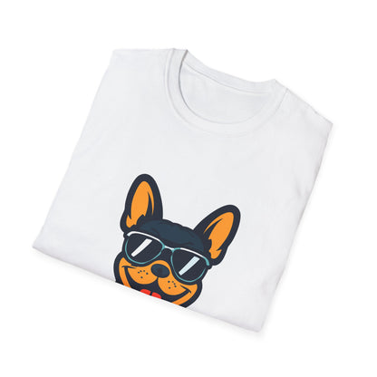 French Bulldog With Heartbeat And Cool Sunglasses Dog Unisex T-Shirt