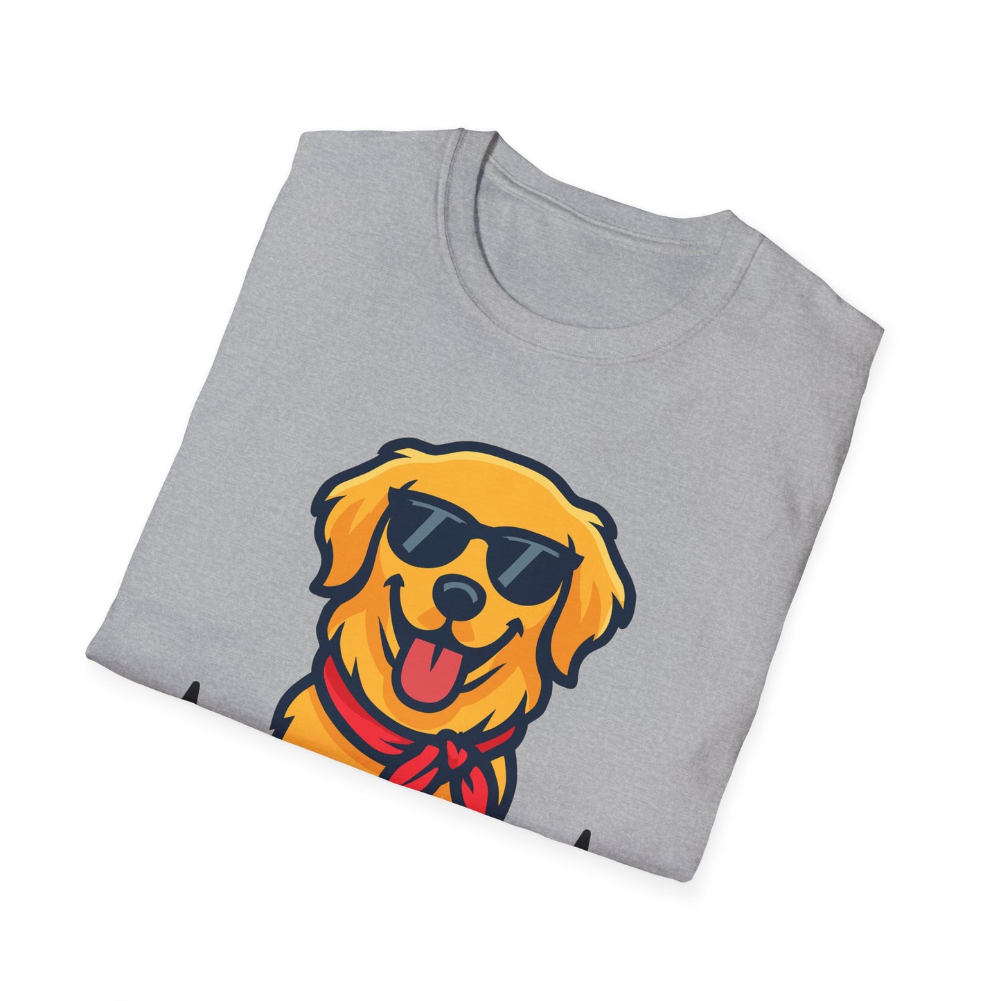 Golden Retriever With Heartbeat And Cool Sunglasses Dog Unisex T-Shirt
