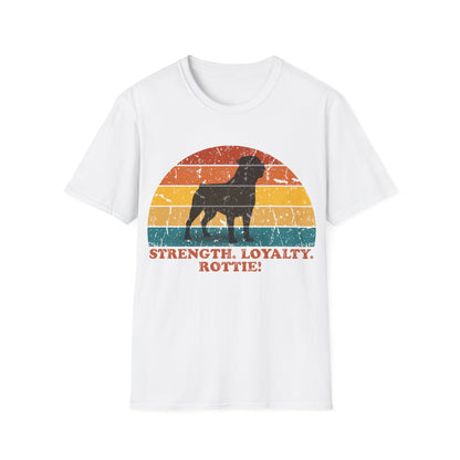 Retro Sunset Rottweiler Unisex T-Shirt