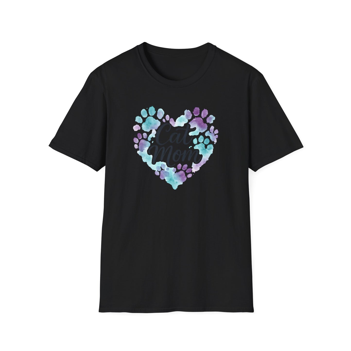 Watercolor Cat Mom Heart T-Shirt