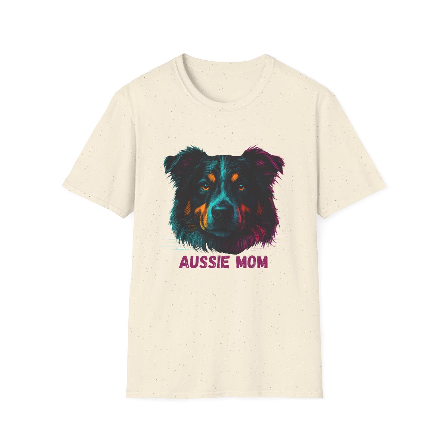 Aussie Mom Unisex T-Shirt - Vibrant Australian Shepherd Design