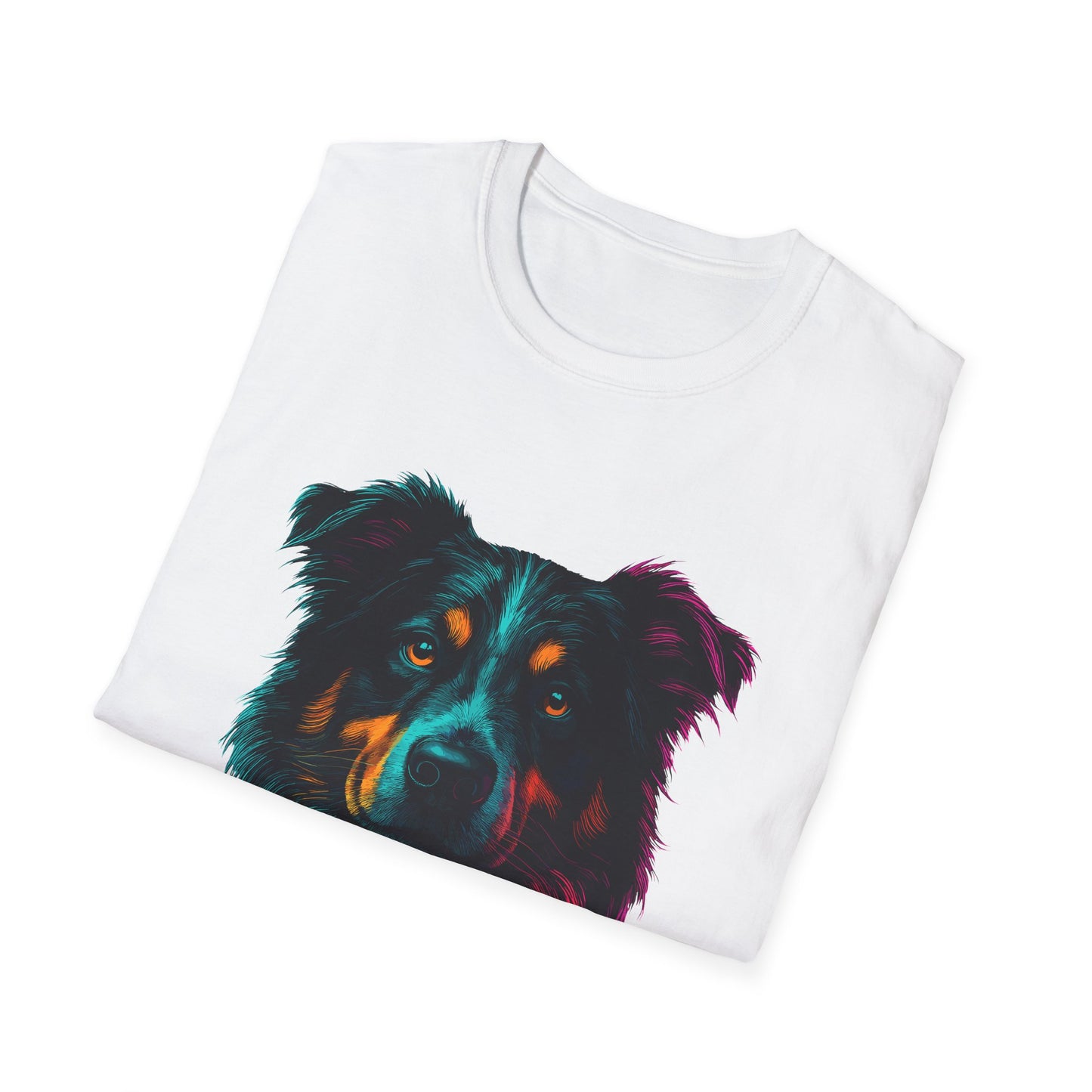 Aussie Mom Unisex T-Shirt - Vibrant Australian Shepherd Design