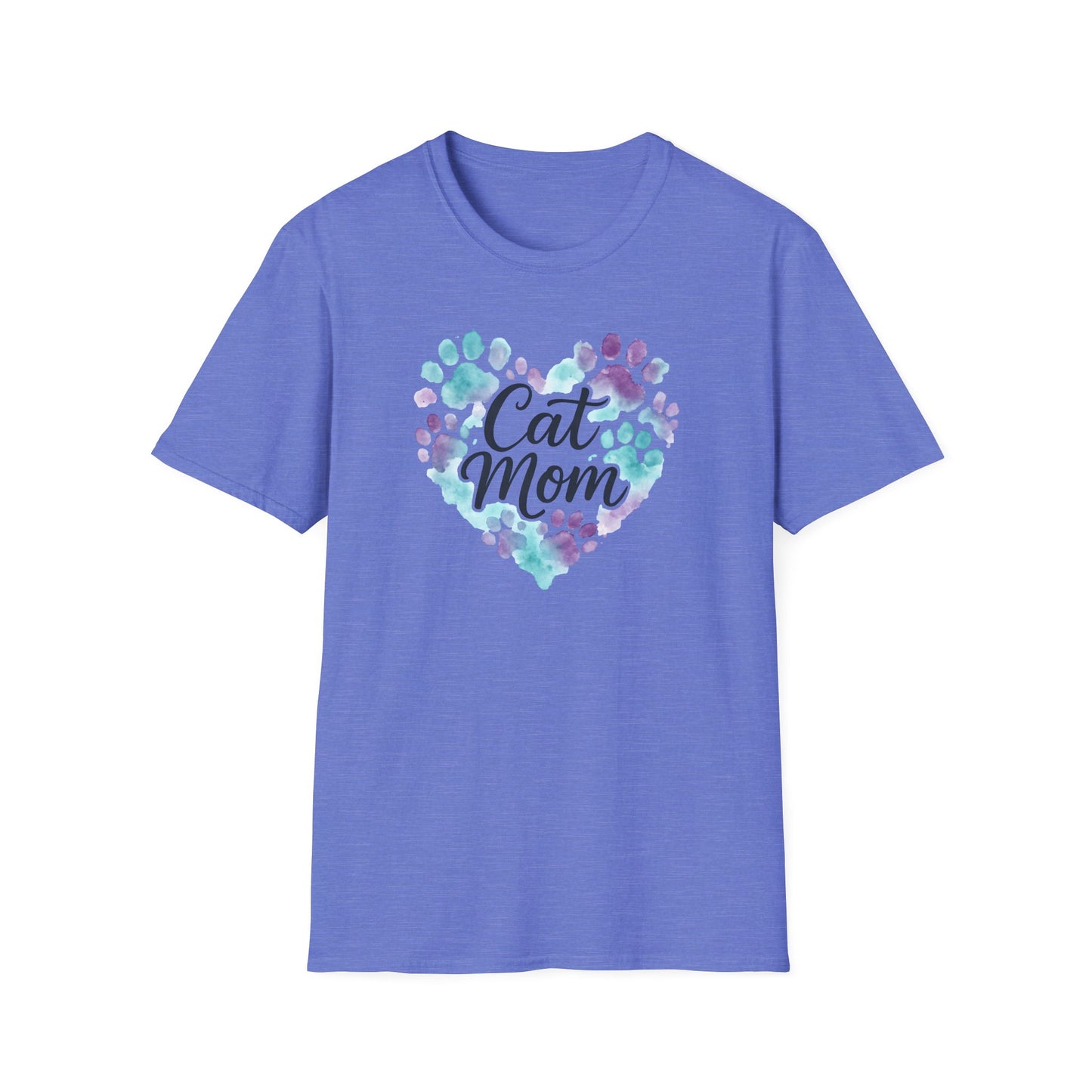 Watercolor Cat Mom Heart T-Shirt