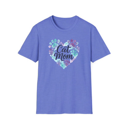 Watercolor Cat Mom Heart T-Shirt