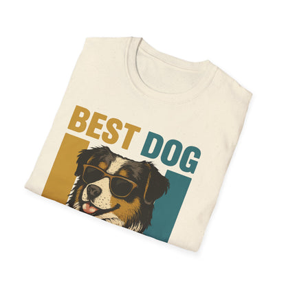 Australian Shepherd Best Dog Dad Ever With Retro Colors Unisex T-Shirt