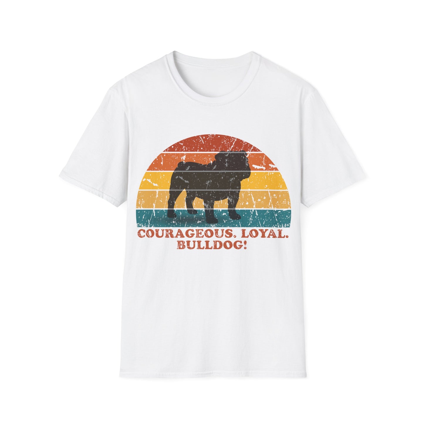 Retro Sunset Bulldog Unisex T-Shirt
