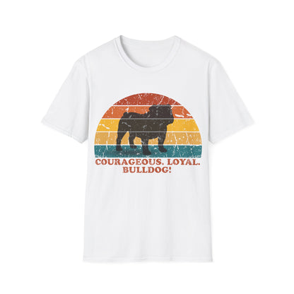 Retro Sunset Bulldog Unisex T-Shirt