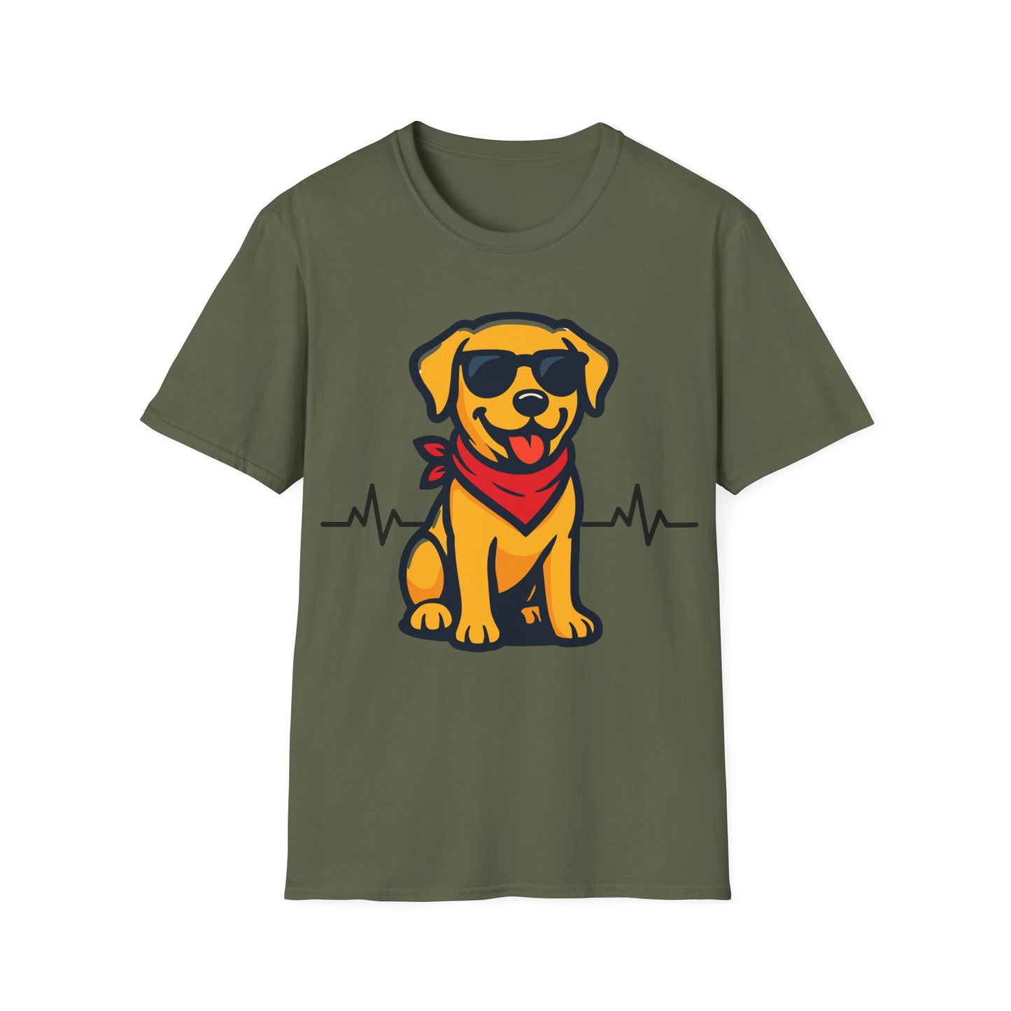 Labrador Retriever With Heartbeat And Cool Sunglasses Dog Unisex T-Shirt