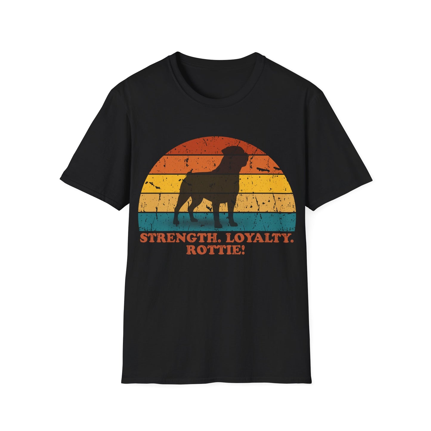 Retro Sunset Rottweiler Unisex T-Shirt