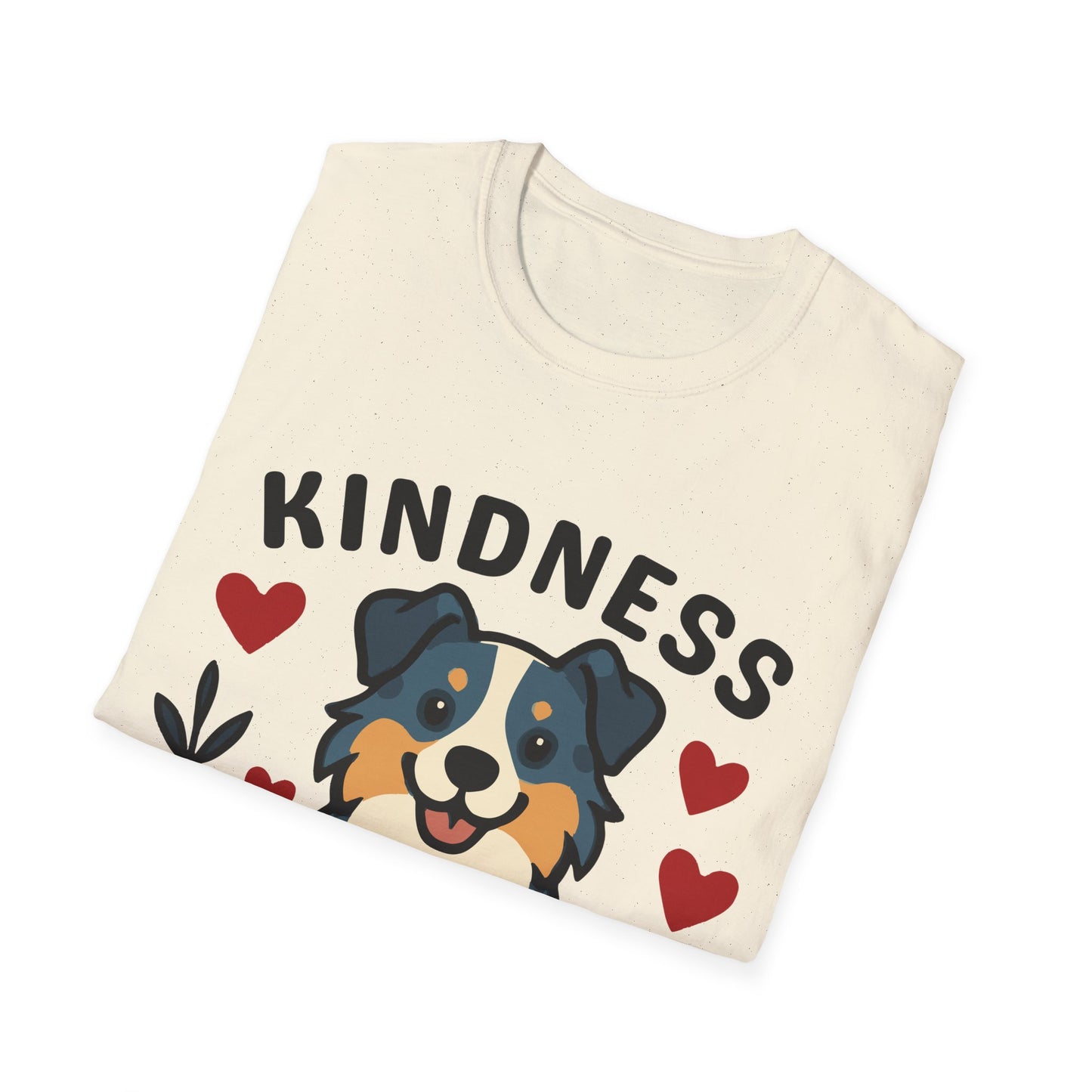Kindness Matters Australian Shepherd Unisex T-Shirt — Cute Cartoon Dog Tee