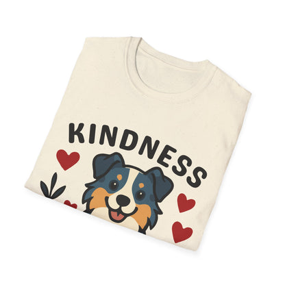 Kindness Matters Australian Shepherd Unisex T-Shirt — Cute Cartoon Dog Tee