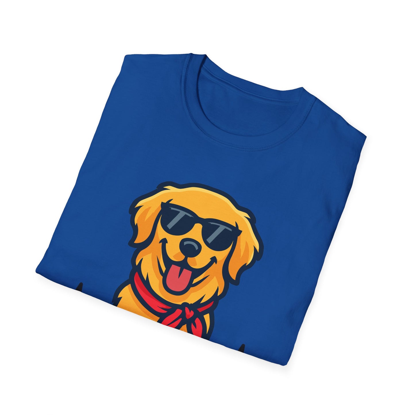Golden Retriever With Heartbeat And Cool Sunglasses Dog Unisex T-Shirt