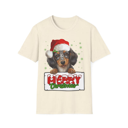 Christmas Dachshund in Santa Hat Unisex T-Shirt