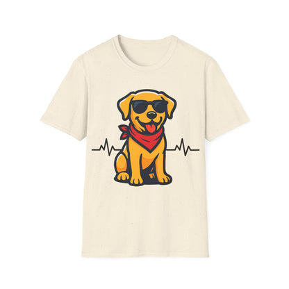 Labrador Retriever With Heartbeat And Cool Sunglasses Dog Unisex T-Shirt