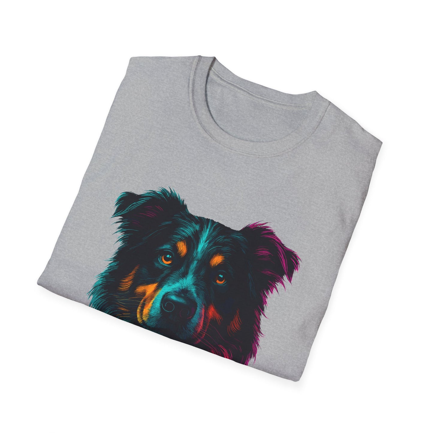 Aussie Mom Unisex T-Shirt - Vibrant Australian Shepherd Design