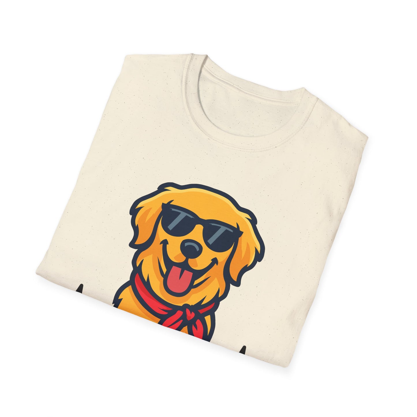 Golden Retriever With Heartbeat And Cool Sunglasses Dog Unisex T-Shirt