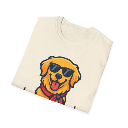 Golden Retriever With Heartbeat And Cool Sunglasses Dog Unisex T-Shirt