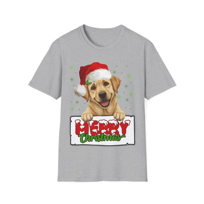 Christmas Labrador Retriever in Santa Hat Unisex T-Shirt