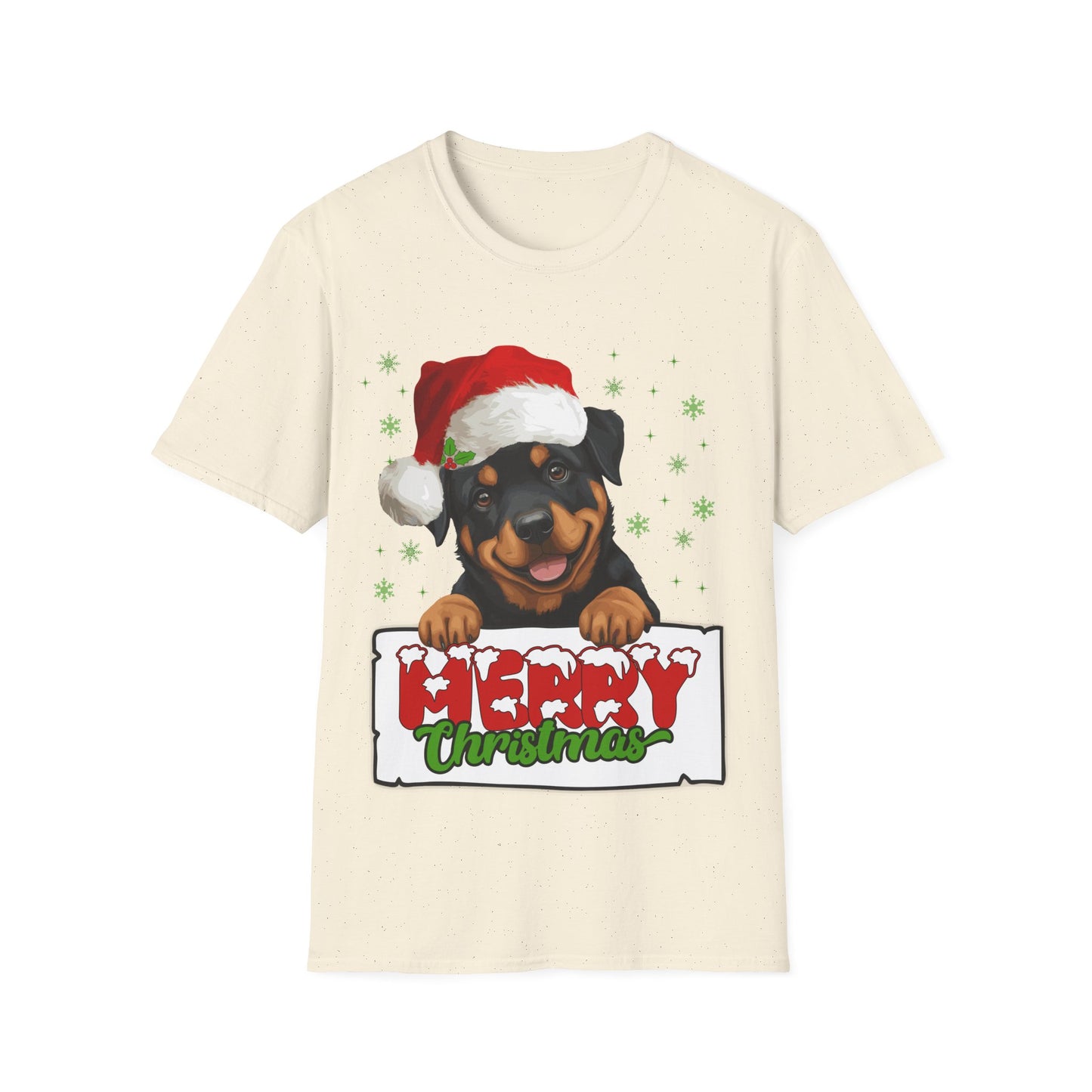 Christmas Rottweiler in Santa Hat Unisex T-Shirt