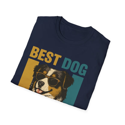 Australian Shepherd Best Dog Dad Ever With Retro Colors Unisex T-Shirt