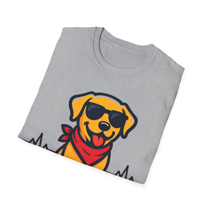 Labrador Retriever With Heartbeat And Cool Sunglasses Dog Unisex T-Shirt