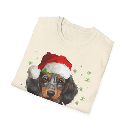 Christmas Dachshund in Santa Hat Unisex T-Shirt