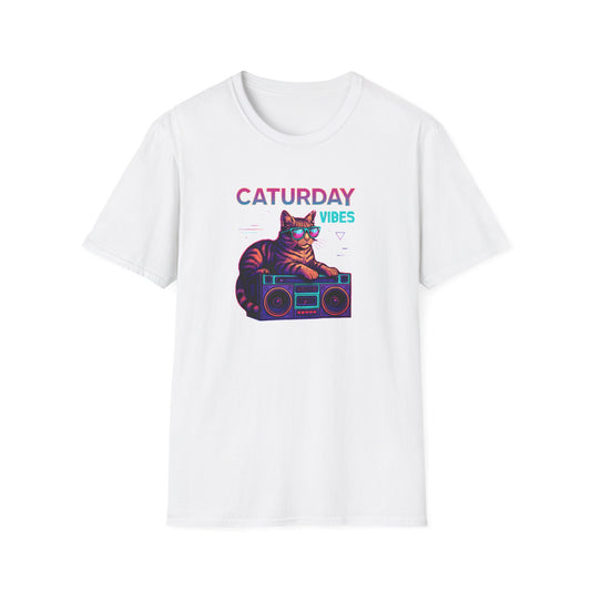 Neon cat boombox vibes T-Shirt