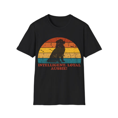 Retro Sunset Australian Shepherd Unisex T-Shirt